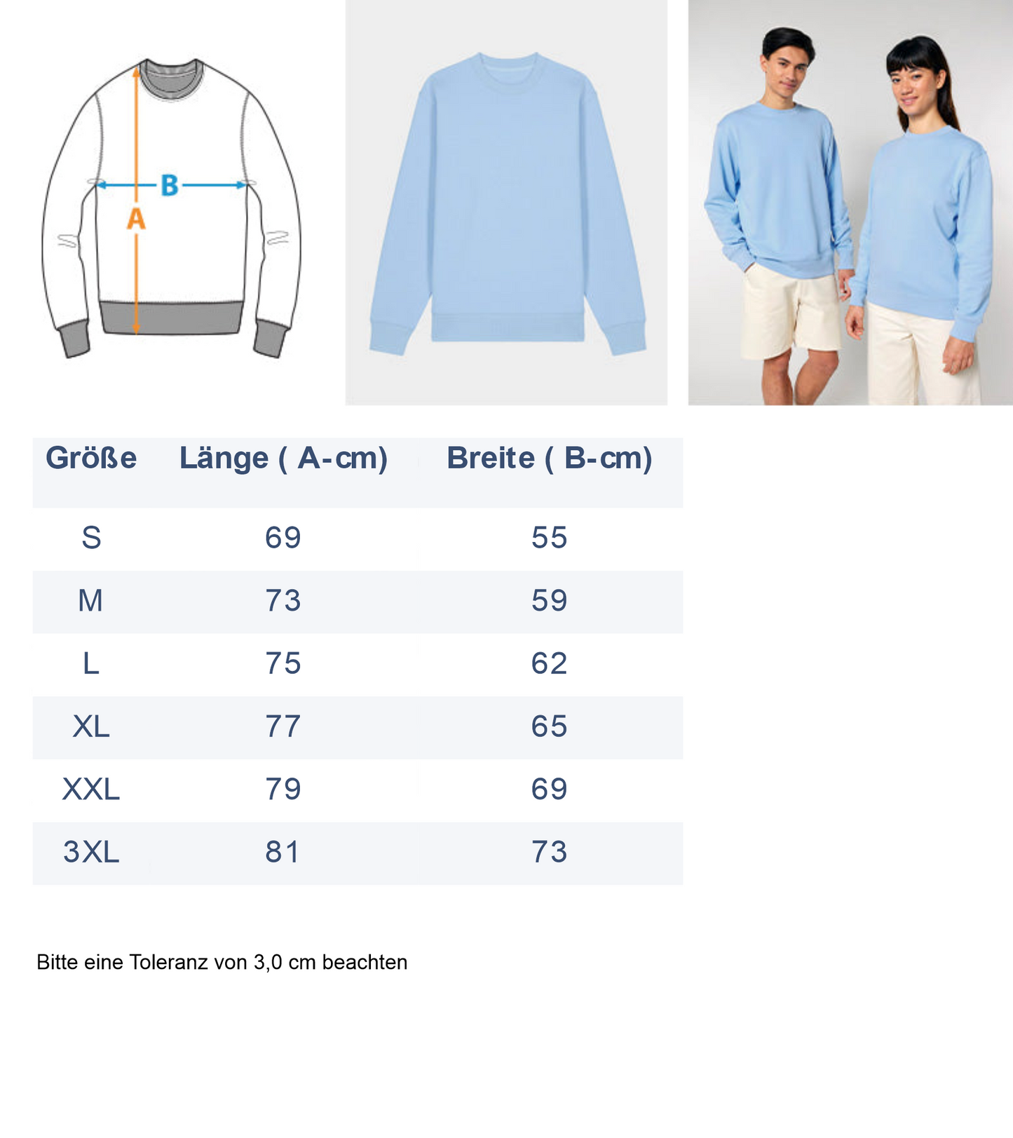 Fuchs Blumenmuster 100% Bio Unisex Sweatshirt