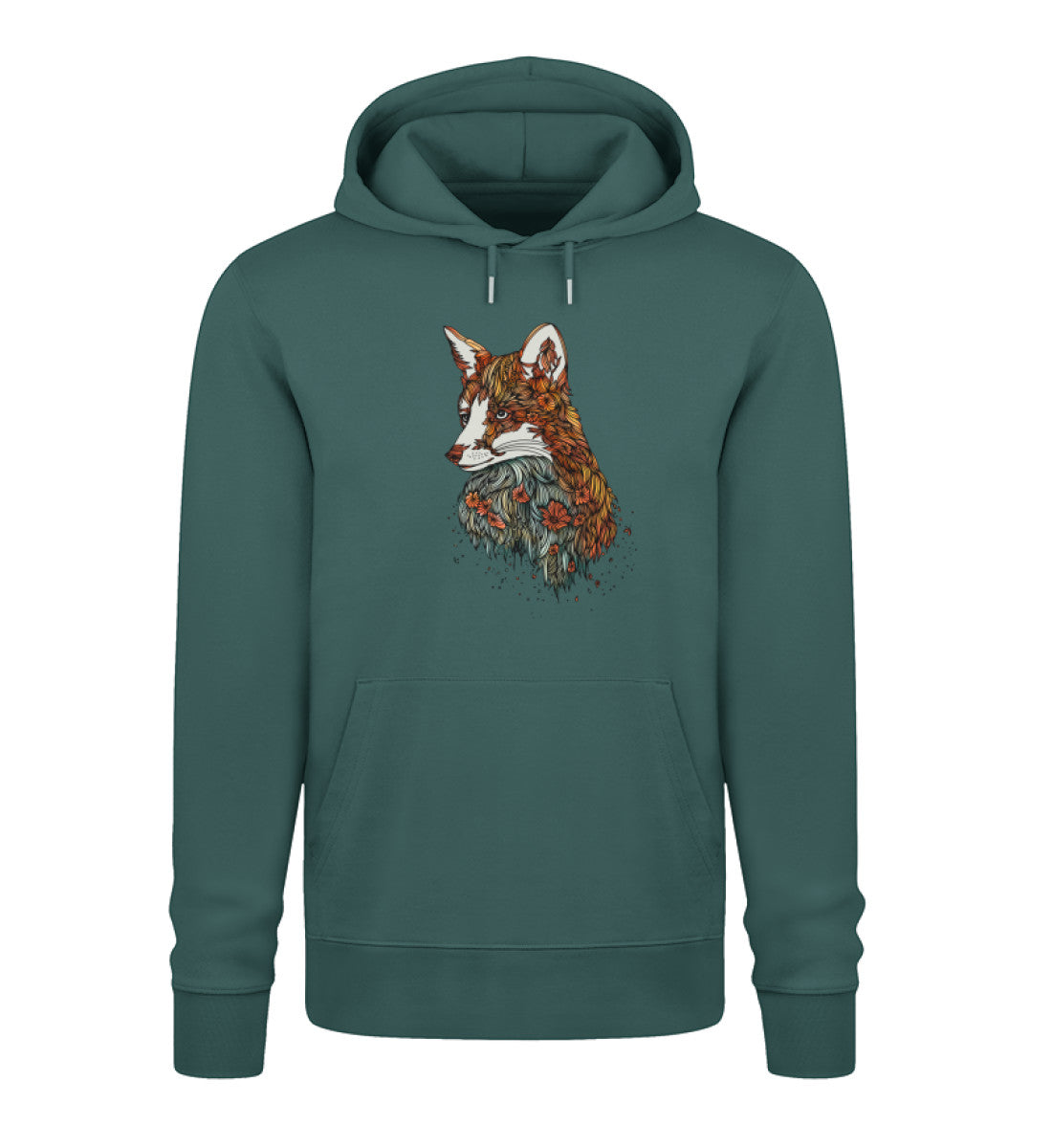 Fuchs Blumenmuster 100% Bio Unisex Hoodie