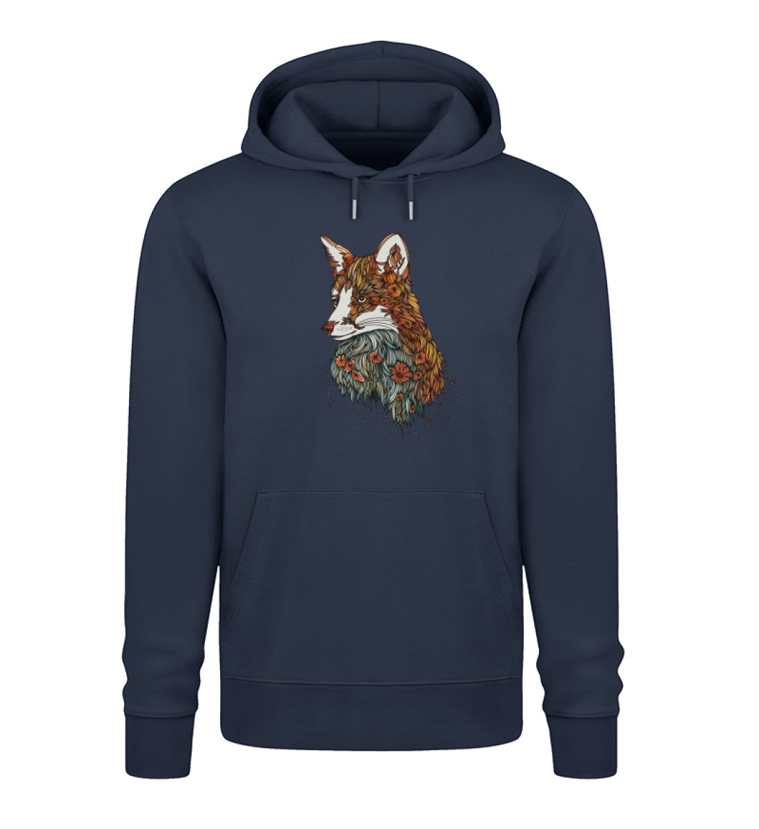Fuchs Blumenmuster 100% Bio Unisex Hoodie