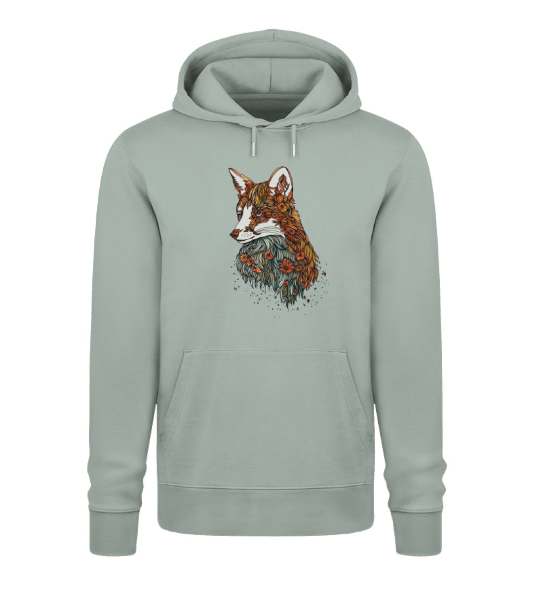 Fuchs Blumenmuster 100% Bio Unisex Hoodie