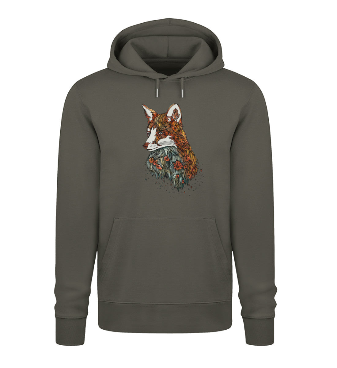 Fuchs Blumenmuster 100% Bio Unisex Hoodie
