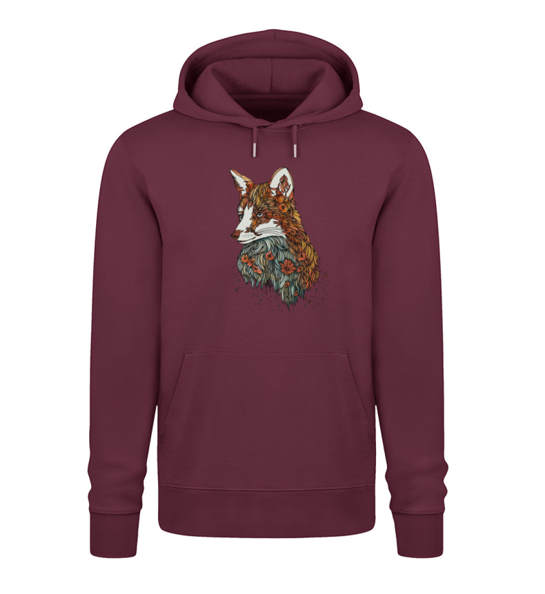 Fuchs Blumenmuster 100% Bio Unisex Hoodie