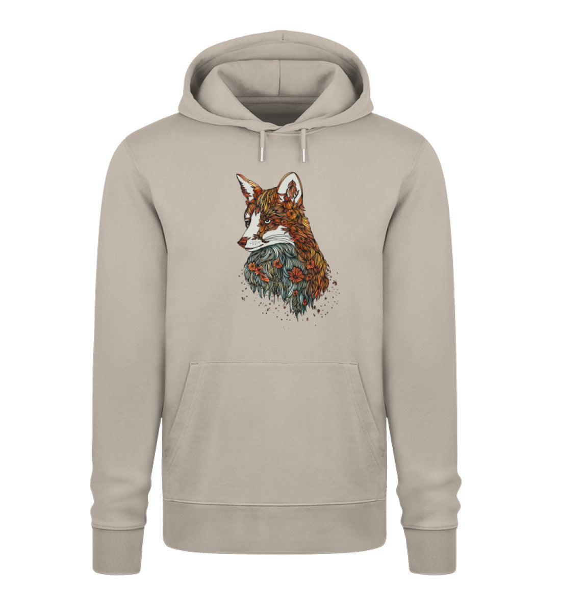 Fuchs Blumenmuster 100% Bio Unisex Hoodie