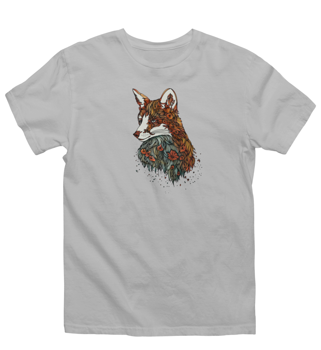 Fuchs Blumenmuster 100% Bio Unisex T-Shirt