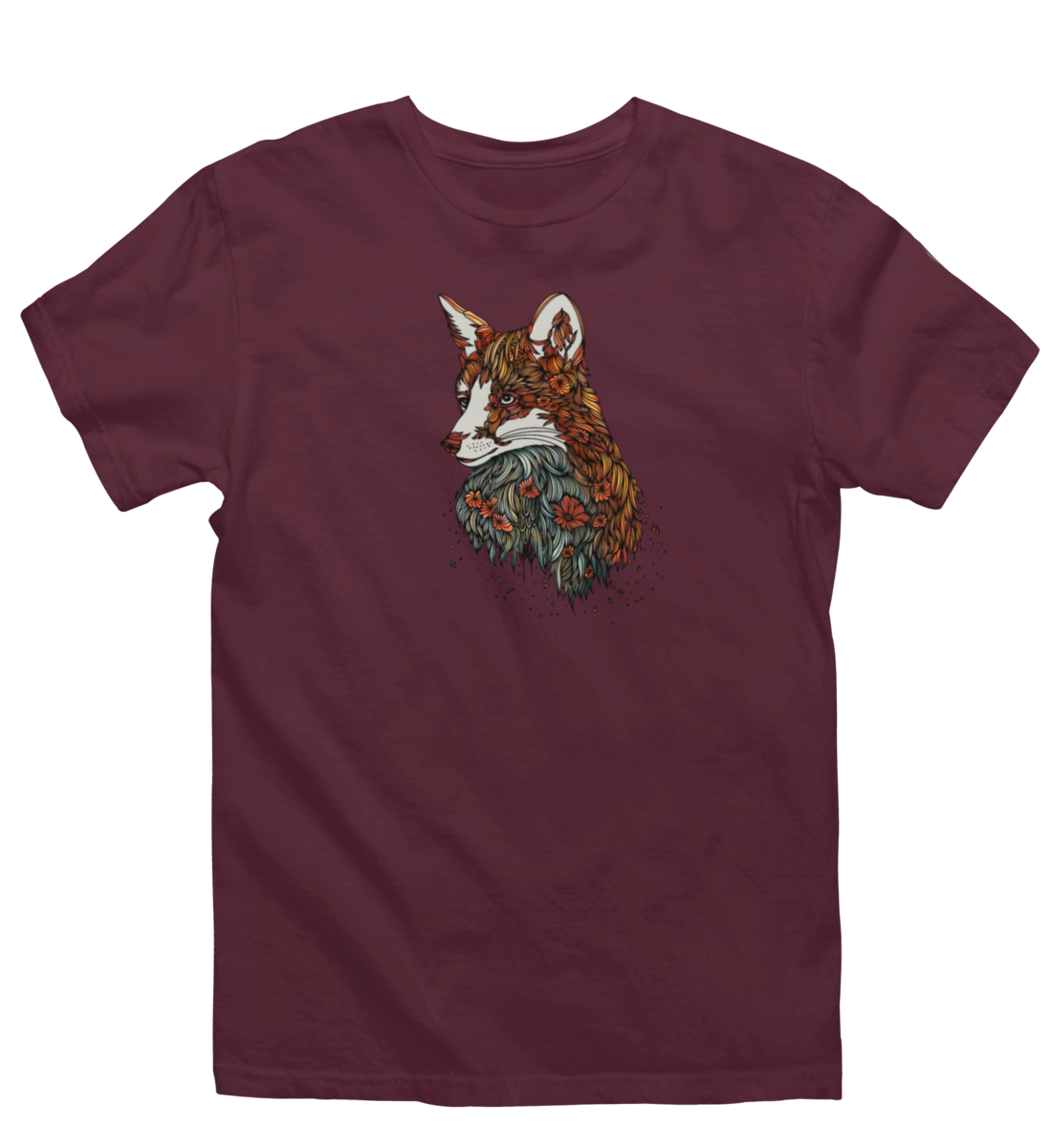 Fuchs Blumenmuster 100% Bio Unisex T-Shirt