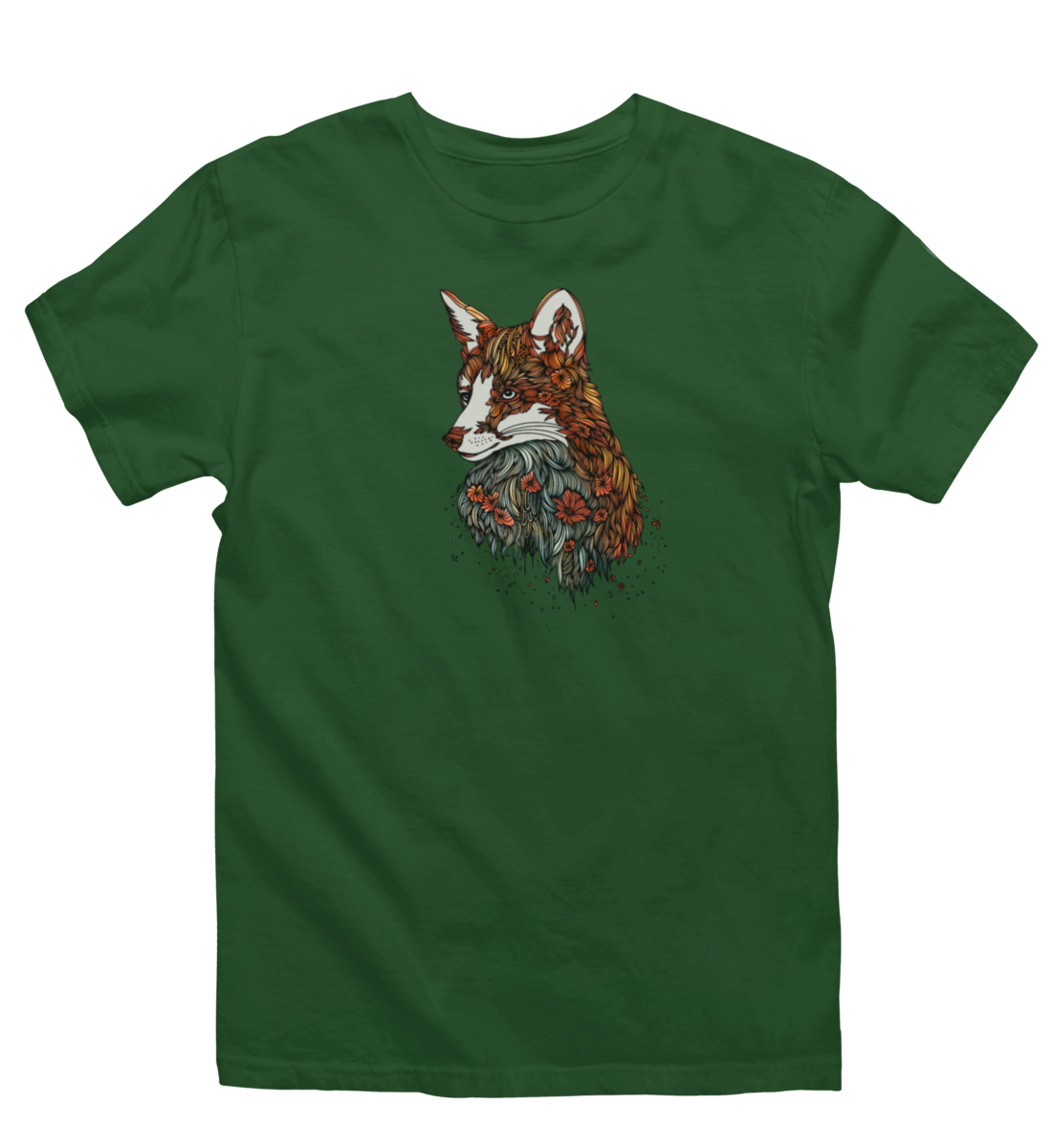 Fuchs Blumenmuster 100% Bio Unisex T-Shirt