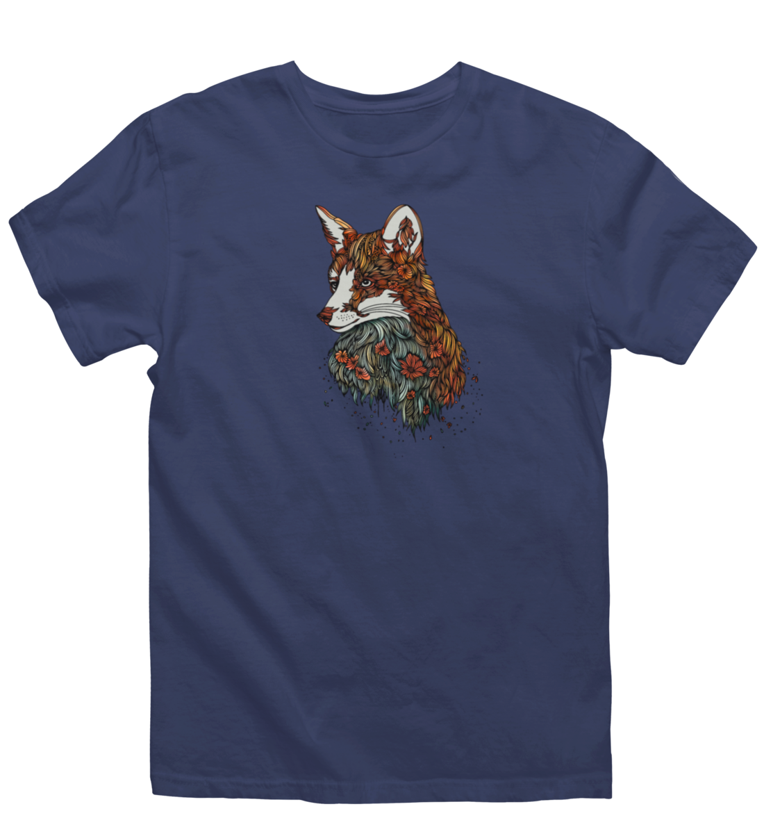 Fuchs Blumenmuster 100% Bio Unisex T-Shirt