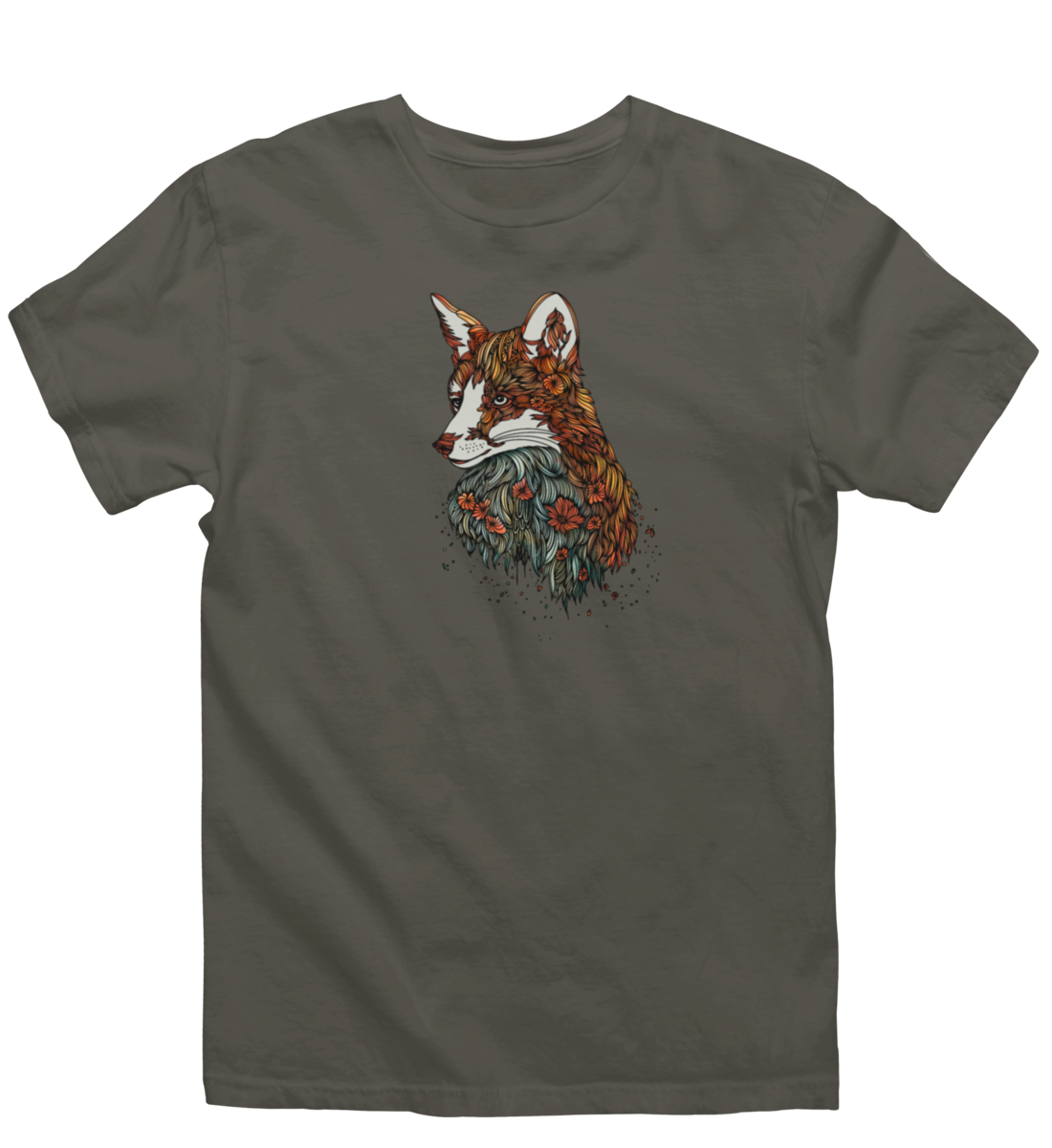 Fuchs Blumenmuster 100% Bio Unisex T-Shirt