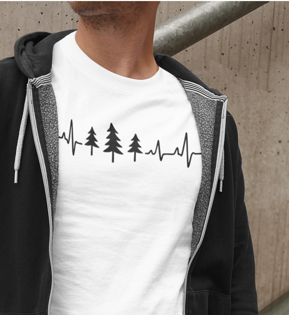 Herzschlag Fichten 100% Bio Unisex T-Shirt