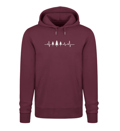 Herzschlag Fichten 100% Bio Unisex Hoodie
