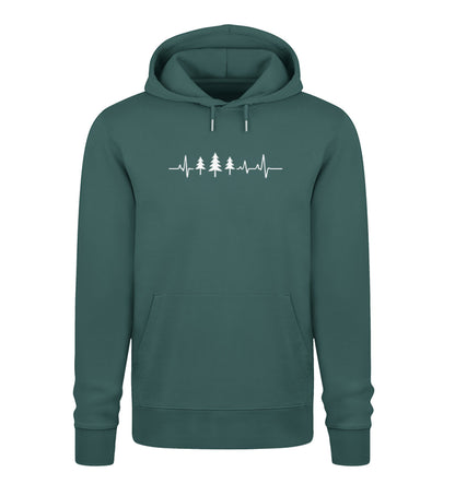 Herzschlag Fichten 100% Bio Unisex Hoodie