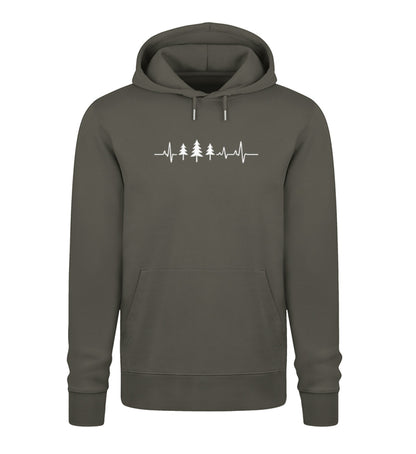 Herzschlag Fichten 100% Bio Unisex Hoodie