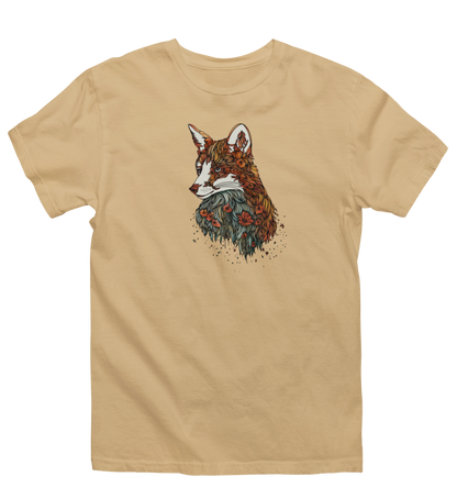 Fuchs Blumenmuster 100% Bio Unisex T-Shirt