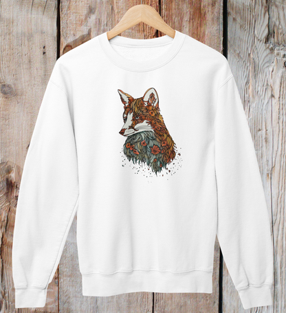 Fuchs Blumenmuster 100% Bio Unisex Sweatshirt