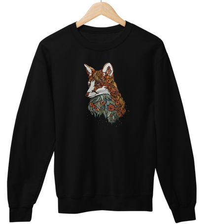 Fuchs Blumenmuster 100% Bio Unisex Sweatshirt