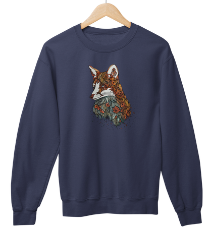 Fuchs Blumenmuster 100% Bio Unisex Sweatshirt