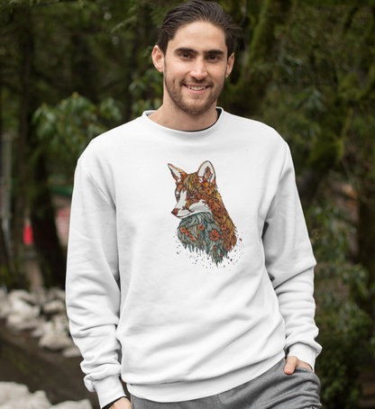 Fuchs Blumenmuster 100% Bio Unisex Sweatshirt