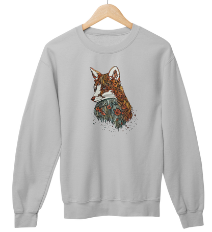 Fuchs Blumenmuster 100% Bio Unisex Sweatshirt