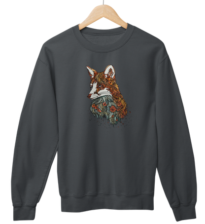 Fuchs Blumenmuster 100% Bio Unisex Sweatshirt