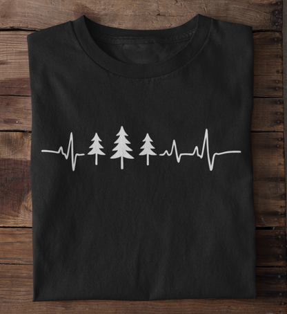 Herzschlag Fichten 100% Bio Unisex T-Shirt