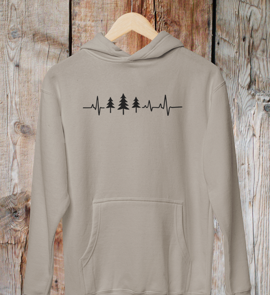 Herzschlag Fichten 100% Bio Unisex Hoodie