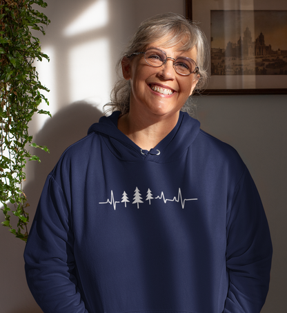 Herzschlag Fichten 100% Bio Unisex Hoodie